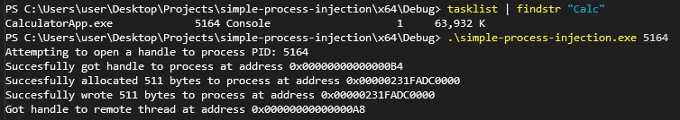 Run Injection on Calculator process